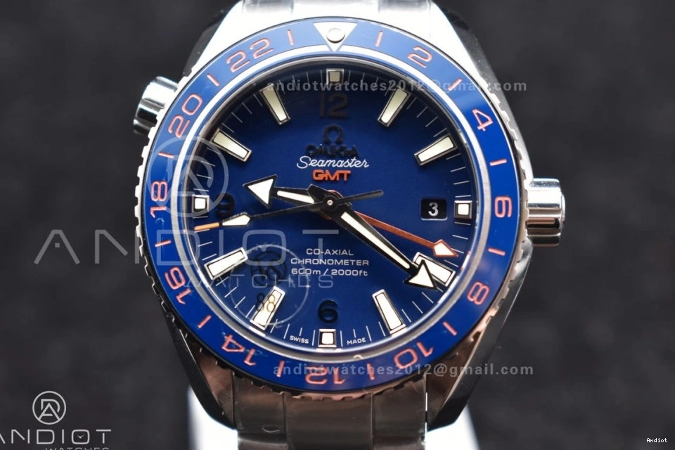 Clone Planet A8605 Super VSF GMT Best Bracelet Edition 1:1 600M Blue SS 43.5mm Blue Co-Axial Dial Bezel Ocean Ceramic on 1227